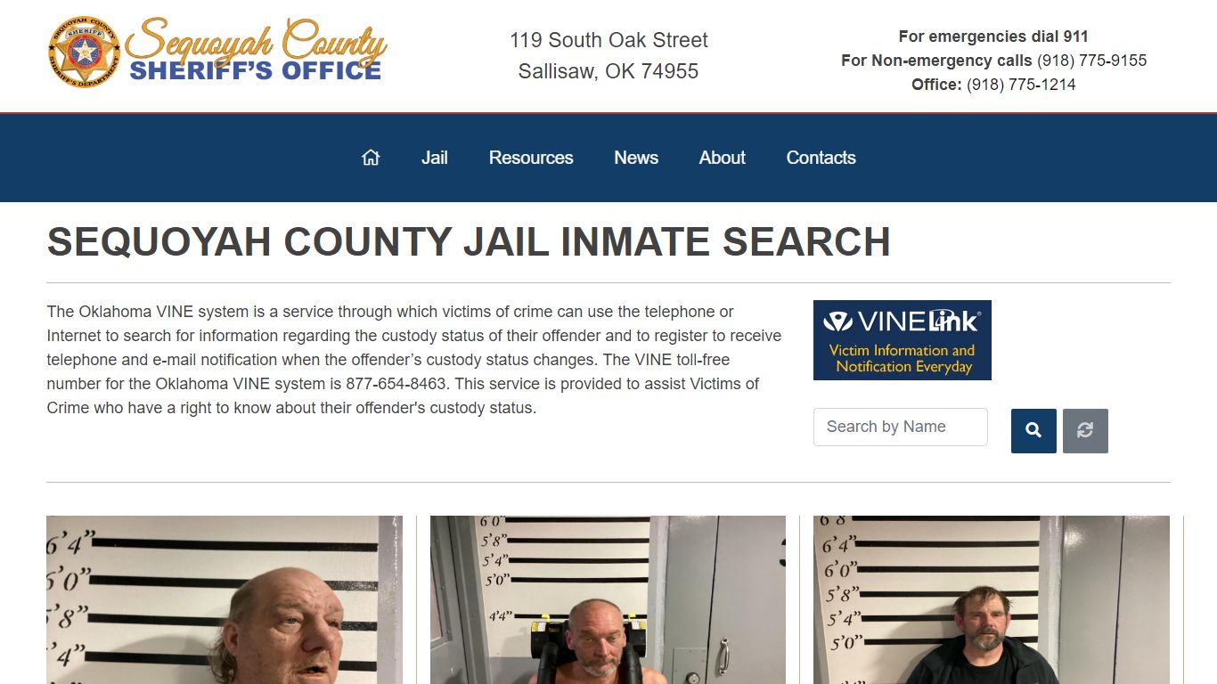 Inmate Search - Sequoyah County Sheriff's Office